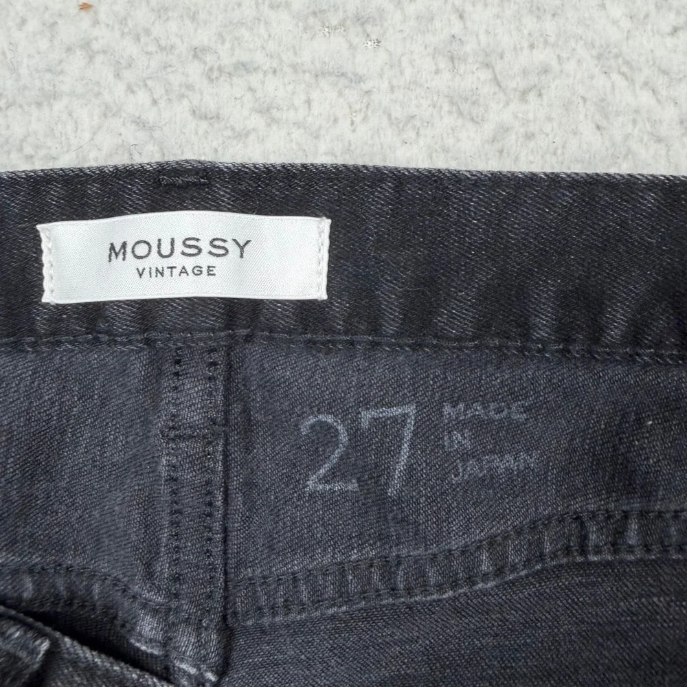 Moussy Vintage Ithan Jeans Women‎ 27 Black Distressed Skinny Japan Split Hem